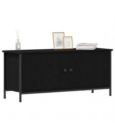 vidaXL TV Cabinet Black Oak 100 x 35 x 45 cm Engineered Wood