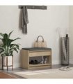 vidaXL Hall Bench with Cushion with Shelf Sonoma Oak 63 x 38 x 45 cm