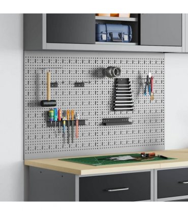 vidaXL Tool Wall Panel 2 pcs Grey 100 x 1 x 60 cm