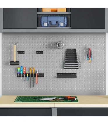 vidaXL Tool Wall Panel 2 pcs Grey 100 x 1 x 60 cm