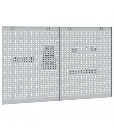 vidaXL Tool Wall Panel 2 pcs Grey 100 x 1 x 60 cm