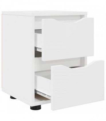 vidaXL Bedside Table White 30.5 x 30 x 43 cm Engineered Wood