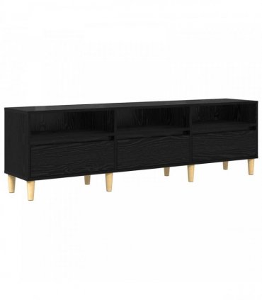 vidaXL TV Cabinet Black Oak 150 x 30 x 45 cm Engineered Wood