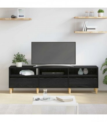 vidaXL TV Cabinet Black Oak 150 x 30 x 45 cm Engineered Wood