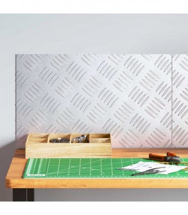 vidaXL Stair Tread Rectangular 2 pcs Silver 50 x 30 cm Aluminium
