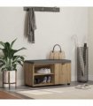 vidaXL Hall Bench with Cushion with Shelf Artisan Oak 80 x 38 x 46 cm