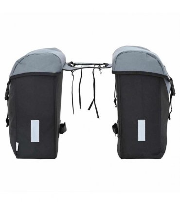 vidaXL Bicycle Bag Grey and Black 31.5 x 15.5 x 40 cm Polyester