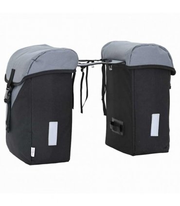 vidaXL Bicycle Bag Grey and Black 31.5 x 15.5 x 40 cm Polyester