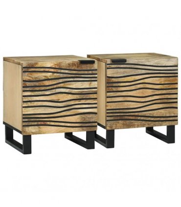 vidaXL Bedside Cabinet 2 pcs Natural 40 x 33 x 46 cm Engineered Wood