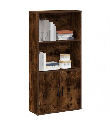 vidaXL Bookcase Smoked Oak 60x24x120 cm Engineered Wood