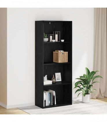 vidaXL Freestanding Bookshelf Black Oak 60 x 30 x 151.5 cm
