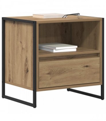 vidaXL Bedside Table with Drawer 2 pcs Artisian Oak 50 x 39.5 x 50 cm