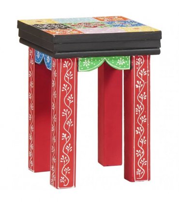 vidaXL Square Table 3 pcs Multicolour
