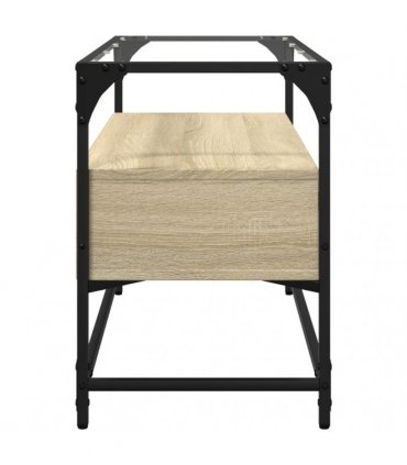 vidaXL TV Cabinet with Glass Top Sonoma Oak 80x35x51 cm Engineered Wood