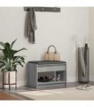 vidaXL Hall Bench with Cushion with Shelf Grey Sonoma 63 x 38 x 45 cm