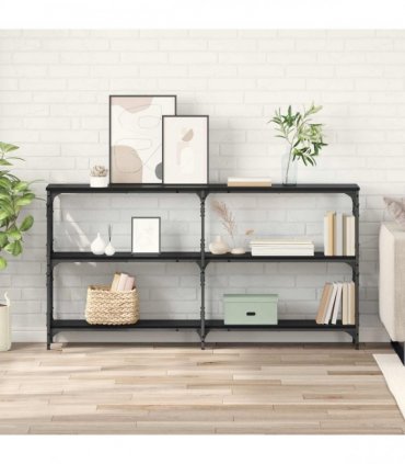 vidaXL Console Table Black Oak 156 x 28 x 80.5 cm Engineered Wood