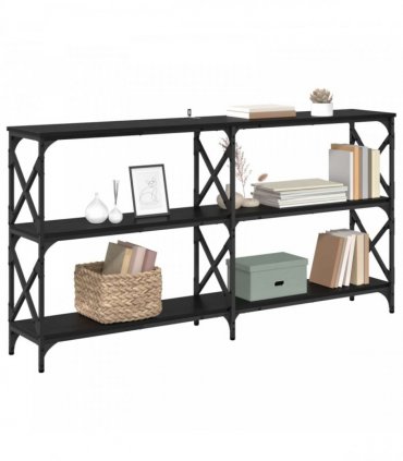 vidaXL Console Table Black Oak 156 x 28 x 80.5 cm Engineered Wood