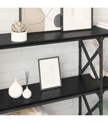 vidaXL Console Table Black Oak 156 x 28 x 80.5 cm Engineered Wood