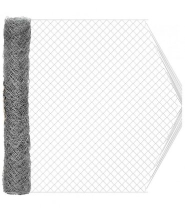 vidaXL Chain Link Fence Galvanised 2 x 10 m Glass