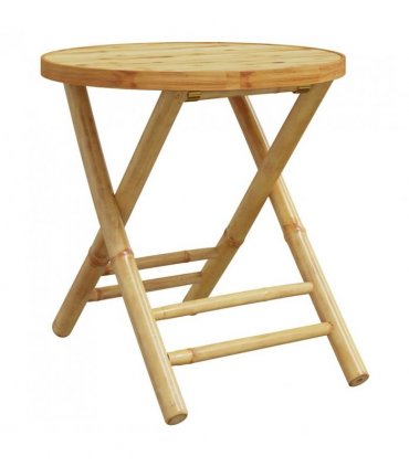 vidaXL Bistro Set | Natural Bamboo | Bamboo | 3 piece set |  Foldable