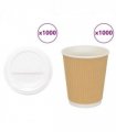 vidaXL Paper Coffee Cups with Lids 1000 pcs 8oz 200ml