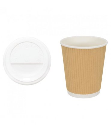 vidaXL Paper Coffee Cups with Lids 1000 pcs 8oz 200ml