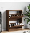 vidaXL Shoe Cabinet Brown Oak 63x24x81 cm Engineered Wood