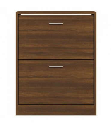 vidaXL Shoe Cabinet Brown Oak 63x24x81 cm Engineered Wood