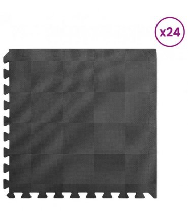 vidaXL Pool Ground Mat 24 pcs Black 8.64 ㎡ EVA Foam