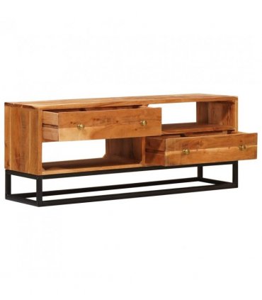 vidaXL TV Cabinet Natural 110 x 30 x 44 cm Solid Acacia Wood