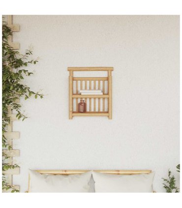 vidaXL Wall Shelf with Shelf Natural 40 x 13 x 44 cm Bamboo