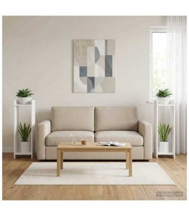 vidaXL Plant Stand 2 pcs White 30 x 30 x 100 cm Engineered Wood