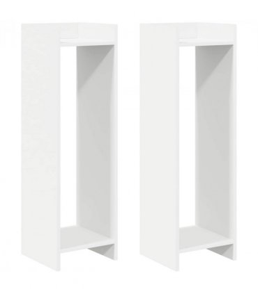 vidaXL Plant Stand 2 pcs White 30 x 30 x 100 cm Engineered Wood