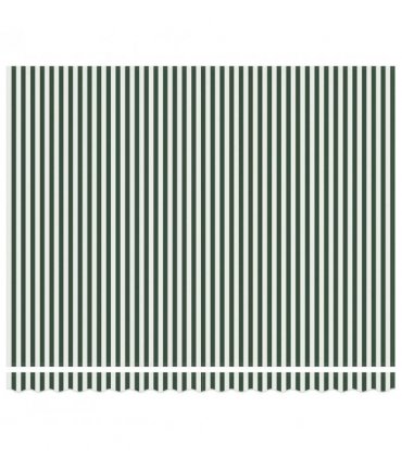 vidaXL Retractable Awning Manual Green and White 400 x 300 cm