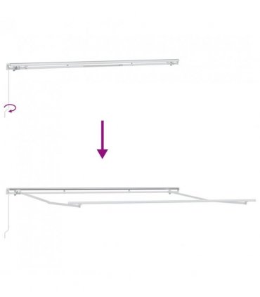vidaXL Retractable Awning Manual Green and White 400 x 300 cm
