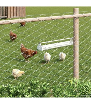 vidaXL Chain Link Fence Galvanised 2 x 20 m Glass