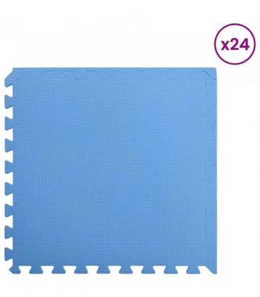 vidaXL Pool Ground Mat 24 pcs Blue 8.64 ㎡ EVA Foam