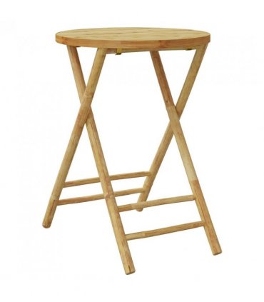vidaXL Bistro Set | Natural Bamboo | Bamboo | Medium | Foldable | Bistro Set