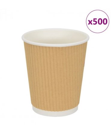 vidaXL Paper Coffee Cups 500 pcs 8oz 200ml Brown
