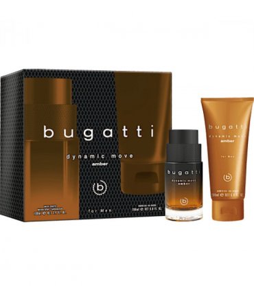 Bugatti Dynamic Move Amber For Men Gift Set (Eau De Toilette Spray 100ml  Shower Gel 200ml)