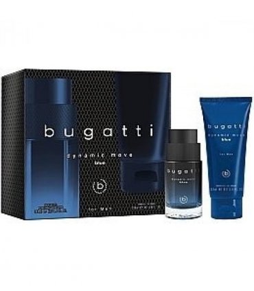 Bugatti Dynamic Move Blue For Men Gift Set (Eau De Toilette Spray 100ml  Shower Gel 200ml) (New)