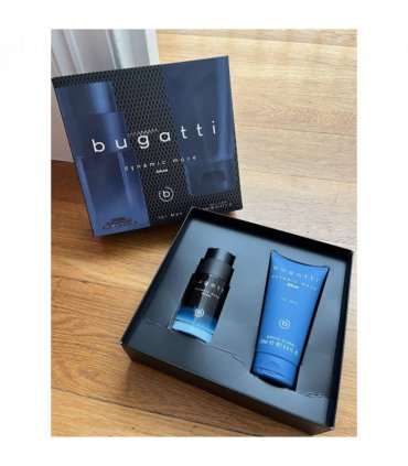 Bugatti Dynamic Move Blue For Men Gift Set (Eau De Toilette Spray 100ml  Shower Gel 200ml) (New)