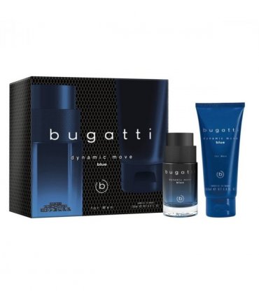 Bugatti Dynamic Move Blue For Men Gift Set (Eau De Toilette Spray 100ml  Shower Gel 200ml) (New)