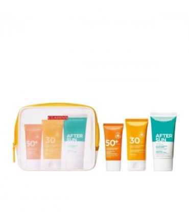 Clarins Suncare Travel Set (Face Cream SPF50 30ml  Body Cream SPF30 75ml  After Sun Balm 75ml)