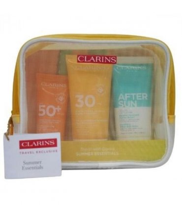 Clarins Suncare Travel Set (Face Cream SPF50 30ml  Body Cream SPF30 75ml  After Sun Balm 75ml)
