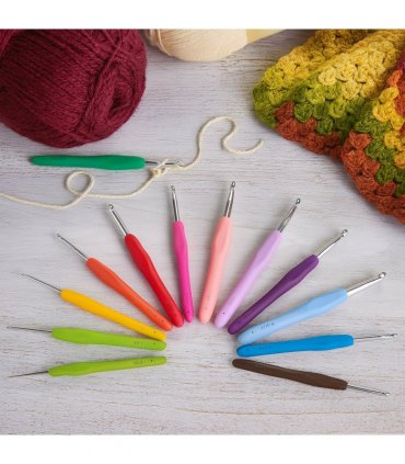 Set of 12 Ergonomic Crochet Hooks
