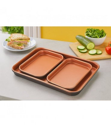 Ceratitanware Oven Trays  Set of 3 A222376