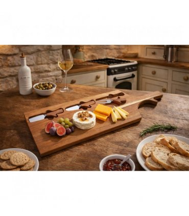 Wooden Cheese Board with Cheese Cutters A242594