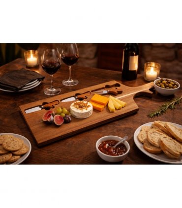 Wooden Cheese Board with Cheese Cutters A242594