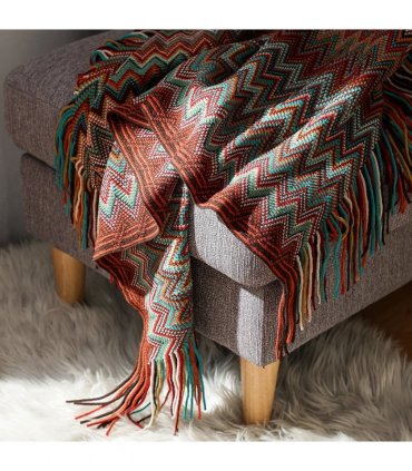 Aztec Boho Blanket  features an attractive chevron design